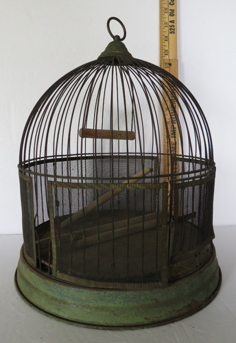 Bird cage vtg - cage, green