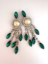 SHRIMPS belva crystal faux pearl clip on earring RRP £95