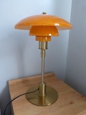 LOUIS POULSEN STYLE LAMP POUL HENNINGSEN STYLE ORANGE GLASS ART DECO STYLE