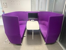 Orangebox Cwtch High Back 6 Seater Booth in Purple - Mint Condition- CAN DELIVER