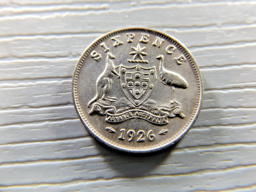 Australian 1926 six pence - six,