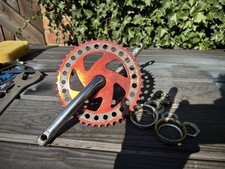 Old School BMX One Piece Crank 44 Chainring & complete American Bottom Bracket 
