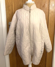 Bon Marche Ladies Quilted Jacket Large pit/pit  24.5"/62cm Cream Ivory Light