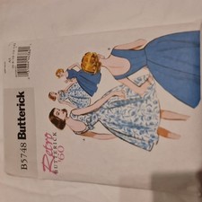 Butterick Sewing Pattern 5748 EASY Retro 60s Dresses, Full Skirts, Size 6-14 New