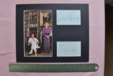 " GERALD SCARFE & JANE ASHER "   SIGNED CARDS & PHOTOGRAPH  ( SIZE 10" x 8" )