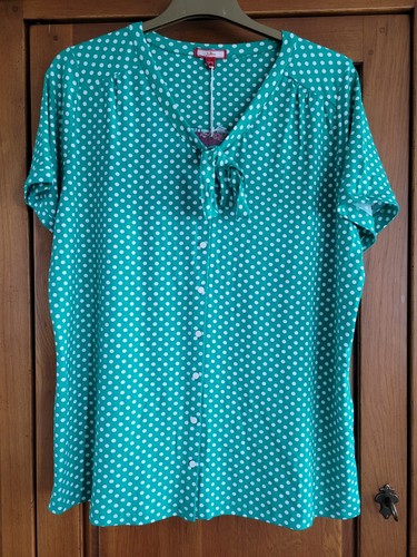 Joe browns blouse green polka - joe,