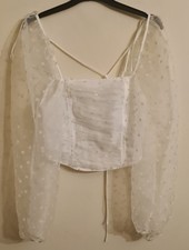 Top Shop White Sheer Puff