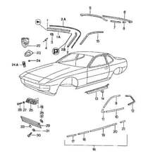 Porsche 924 complete body trim kit. 10 piece kit. 477 853 995