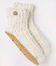 Fat Face Cream Slipper Socks