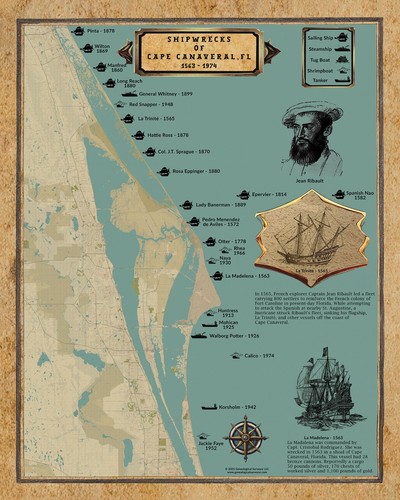 Shipwreck map cape - of,