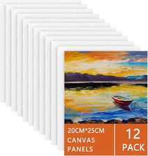 Koncci Canvas for Painting 20X25 Cm-12 Packs 3 MM Blank Art Canvases Panels Pre-