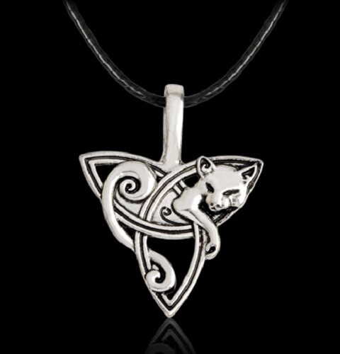 Celtic cat necklace knot - celtic,