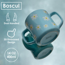 Boscul Two Handled Mug Cup  Flower Disability Aid Weak Grip Double Hand Marked