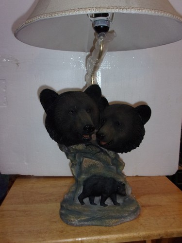 Black bear lamp - black,