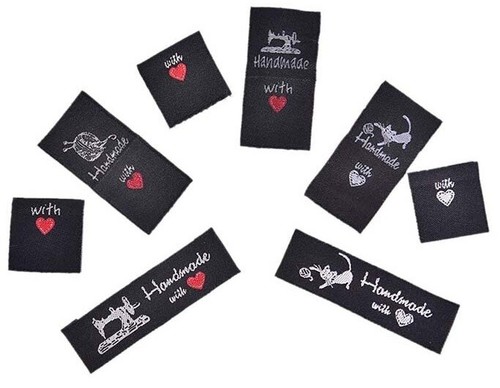 Black fabric labels tag - labels,