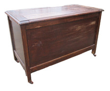 Antique Vintage Large Wooden Ottoman Storage Chest on Castors