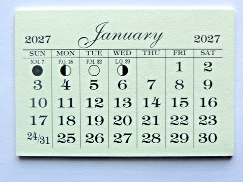 2027 mini monthly tear - 2027, off
