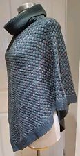 STEVE MADDEN Grey CHUNKY KNIT Roll Neck PONCHO Cover Up SHAWL Wrap M L 12 14 16