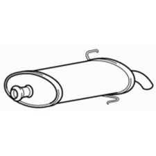 Rear Exhaust Silencer Back Box for Peugeot 306 HDi RHY(DW10TD) 2.0 (1999-2002)
