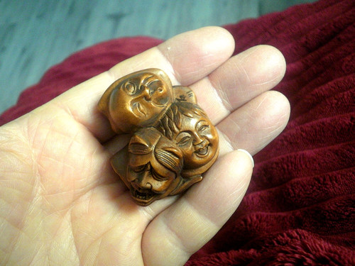 Hand carved wood netsuke 7 - hand,