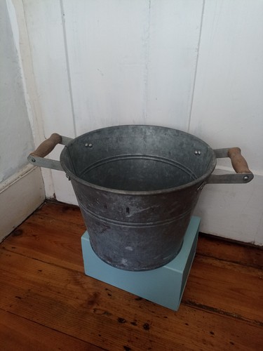 Vintage galvanised bucket pail - vintage,