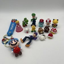 Nintendo Super Mario Mini Figures Cake Toppers & Keychain Ring Bundle #20