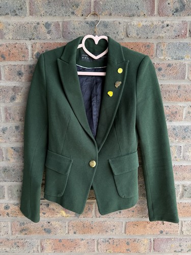 Zara green blazer with gold - zara,