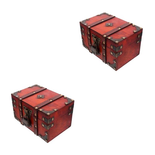 Wooden treasure chest lock - wooden, box