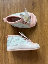 Disney Baby Pram Shoes, Crib, Pre Walking Slip-On Soft Tinkerbell 6-9 Months