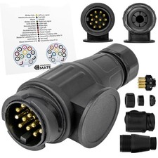 13 Pin Trailer Caravan Plug 12VTowing Connector Caravans Socket Euro Plug UK