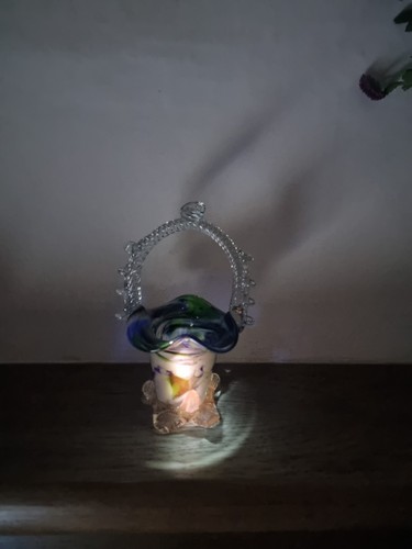 Vintage murano glass basket - vintage, uv