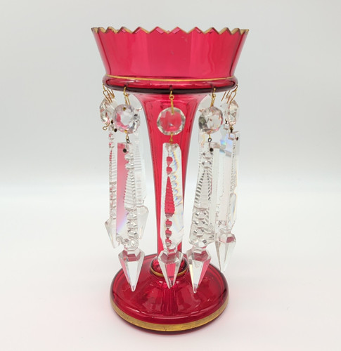 Antique cranberry glass - cranberry, mantle