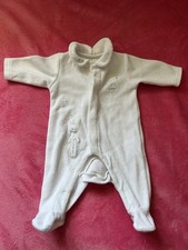 Mamas & Papas Unisex White Babygrow/Sleepsuit 50 Cm Excellent Condition