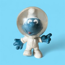 Vintage Astro Smurf Collectable Vinyl Figure toy Astronaut Spaceman 20003