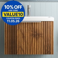 Fluted 600mm bathroom vanity - fluted,