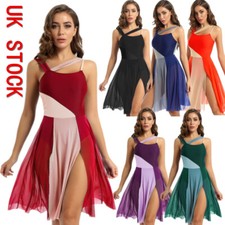 UK Women Lyrical Ballet Dress Modern Dance Leotard Dress Contemporary Costume 