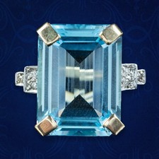 Art Deco Style Blue Topaz