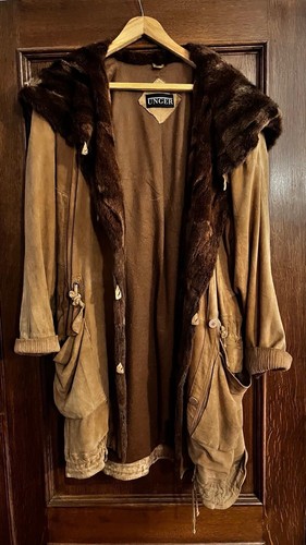 Vintage coat with - fox, hood