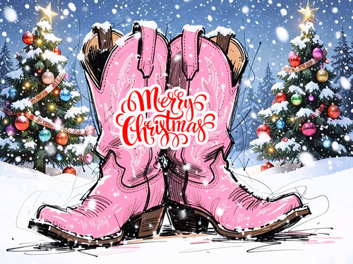 Line dancing boots christmas - line,