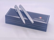 Sheaffer 300 Fountain Pen & Ballpoint Set Shiny Chrome Mint, Boxed