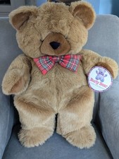 Vintage 1990s Large 60cm Allders Exclusive Burly Bear Soft Plush Teddy with Tags