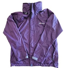 Berghaus AQ2 Women's Waterproof Jacket Size 10, Purple, Full Zip, Hooded