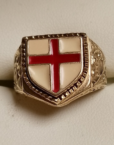 9ct gold george flag ring - 9ct, st