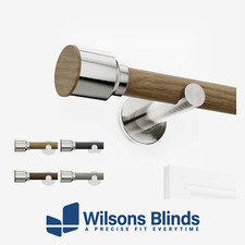 Curtain pole wood effect - curtain,