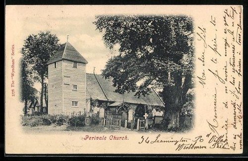 Perivale church postcard - church,,