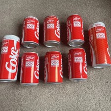 8x 1988 Olympic Coke Can Coca Cola Collection. Inc 2 Supercan Vintage Ringpulls