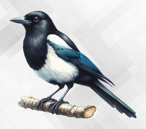 Magpie bird wall vinyl sticker - vinyl,
