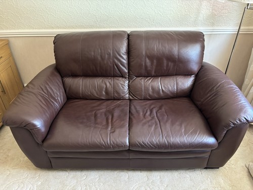 Brown leather seater sofa - 2,