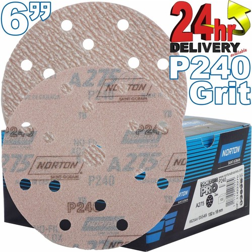 Norton pro p240 grit - p240, holes
