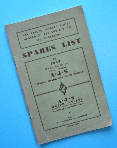 1952 ajs motorcycle spares - ajs,